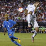 
              U.S. forward Clint Dempsey (8) stops the ball in front of  Honduras' Henry Figueroa (5) during the first half of a CONCACAF Gold Cup soccer match in Frisco, Texas, Tuesday, July 7, 2015. (AP Photo/LM Otero)
            