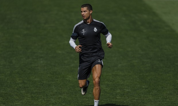 Real Madrid’s Cristiano Ronaldo from Portugal runs during a training session at the Valdebeba...