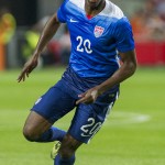 
              USA’s Gyasi Zardes controls the ball during an international friendly soccer match between Netherlands and the US at ArenA stadium in Amsterdam, Friday, June 5, 2015. (AP Photo/Patrick Post)
            