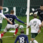 
              File - France's Thierry Henry, left, passes the ball as Ireland's goalkeeper Shay Given, right, tries to stop it, just before William Gallas (unseen) scored the goal for France during their World Cup qualifying playoff second leg soccer match at the Stade de France stadium in Saint Denis outside Paris, Wednesday, Nov. 18, 2009.  FIFA has admitted to giving Ireland $5 million in compensation for missing out on a place at the 2010 World Cup after Thierry Henry's handball that set up the French winner. The payment _ initially a loan _ was not disclosed in the wake of the 2009 playoff game, which France won 2-1 on aggregate to reach the finals in South Africa. The cash from FIFA was first disclosed in public on Thursday June 4 2015 by Football Association of Ireland chief executive John Delaney, who didn't say it was a loan. (AP Photo / Michel Euler, file)
            
