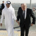 
              FILE - In this file photo dated Thursday Dec. 16, 2010, FIFA President Sepp Blatter, right, is welcomed by AFC president Mohammed bin Hammam upon his arrival in Doha, Qatar. FIFA has been routinely called “scandal-plagued” for much of Sepp Blatter’s 17-year presidential reign. Blatter has never been implicated in personal corruption, though FIFA has often seemed relaxed about wrongdoing linked to senior officials. Blatter is bidding for a fifth term on May 29, 2015. (AP Photo/Osama Faisal, file)
            