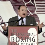 
              International Boxing Hall of Fame inductee, Steve Smoger, gives his induction speech during the International Boxing Hall of Fame Induction ceremony in Canastota, N.Y., Sunday, June 14, 2015. (AP photos/Heather Ainsworth)
            
