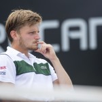 
              David Goffin of Belgium reacts after losing the men's final match against Ncolas Mahut of France  at the open grass court tournament in Rosmalen, central Netherlands,  Sunday, June 14, 2015. (AP Photo/Ermindo Armino)
            