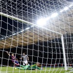 
              Juventus' Alvaro Morata scores his sides first goal during the Champions League final soccer match between Juventus Turin and FC Barcelona at the Olympic stadium in Berlin Saturday, June 6, 2015. (AP Photo/Please your name here)
            