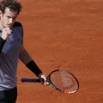 
              Britain's Andy Murray clenches his fist as he plays Spain's David Ferrer during their quarterfinal match of the French Open tennis tournament, at the Roland Garros stadium, Wednesday, June 3, 2015 in Paris.  (AP Photo/Francois Mori)
            