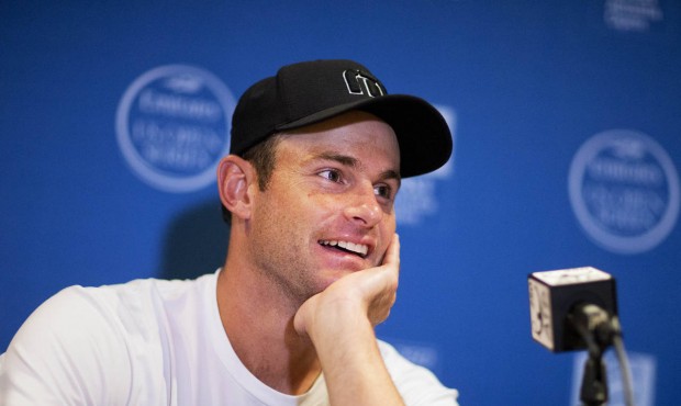 Andy Roddick speaks during a press conference at the Atlanta Open tennis tournament Monday, July 27...