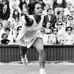 
              FILE - In this 1971 file photo, Australia's Evonne Goolagong shown in action during the All-England Tennis Championships at Wimbledon, England.  Just weeks after her victory in the 1971 French Open, Goolagong became the first indigenous Australian to win Wimbledon when she defeated Margaret Court. The Associated Press would name her “Female Athlete of the Year” that year. In total, she won seven Grand Slam singles titles, adding a second Wimbledon crown in 1980 when she beat Chris Evert. She was the first mother to win Wimbledon since World War I. (AP Photo, File)
            