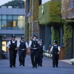 
              Police officers attend an incident outside Centre Court, at the All England Lawn Tennis Championships in Wimbledon, London, Wednesday July 1, 2015.(AP Photo/Kirsty Wigglesworth)
            