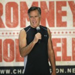 
              Former Republican presidential candidate Mitt Romney speaks during an official weigh-in with five-time heavyweight boxing champion Evander Holyfield, Thursday, May 14, 2015, in Holladay, Utah. Romney and Holyfield are set to square off at a charity fight on Friday, May 15, in Salt Lake City. The black-tie event will raise money for the Utah-based organization CharityVision, which helps doctors in developing countries perform surgeries to restore vision in people with curable blindness. (AP Photo/Rick Bowmer)
            
