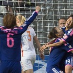 
              Japan's Saori Ariyoshi (19) celebrates her goal against the Netherlands with teammates Yuki Ogimi and Mizuho Sakaguchi (6) during the first half of a round of 16 soccer match at the FIFA Women's World Cup, Tuesday, June 23, 2015, in Vancouver, British Columbia, Canada. (Jonathan Hayward/The Canadian Press via AP)
            
