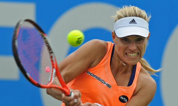 Germany’s Angelique Kerber plays a shot during the Birmingham Classic Women’s Singles F...