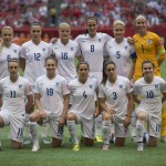 
              The England squad poses for a photo prior to a quarterfinal against Canada in the Women's World Cup soccer tournament, Saturday, June 27, 2015, in Vancouver, British Columbia, Canada. (Jonathan Hayward/The Canadian Press via AP)
            