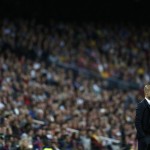 
              Bayern's head coach Pep Guardiola watches the Champions League semifinal first leg soccer match between Barcelona and Bayern Munich at the Camp Nou stadium in Barcelona, Spain, Wednesday, May 6, 2015.  (AP Photo/Manu Fernandez)
            
