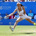 
              Poland's Agnieszka Radwanska in action during her victory over Sloane Stephens of the United States during day seven of the international women's tournament at Eastbourne, England, Friday June 26, 2015. (Gareth Fuller/PA via AP) UNITED KINGDOM OUT  NO SALES  NO ARCHIVE
            