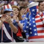 
              United States fans cheer as players are introduced before an international friendly soccer match between the United States and Guatemala on Friday, July 3, 2015, in Nashville, Tenn. (AP Photo/Mark Humphrey)
            