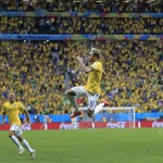 
              FILE - In this June 23, 2014, file photo, Brazil's Neymar leaps in the air to celebrate after scoring his side's second goal during the group A World Cup soccer match between Cameroon and Brazil at the Estadio Nacional in Brasilia, Brazil. Interest in Olympic soccer is especially low for the men’s tournament, which is played mostly with under-23 teams. Three spots are reserved for overage players, but most clubs usually refuse to release their top stars for the competition. Brazil has already shown its desire to have its best players in the tournament. Coach Dunga said he expects Neymar, the nation’s biggest star, to be available to help the hosts win the unprecedented title. (AP Photo/Bernat Armangue, File)
            