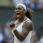 
              Serena Williams of the United States celebrates after winning a point against Heather Watson of Britain during their singles match at the All England Lawn Tennis Championships in Wimbledon, London, Friday July 3, 2015. (AP Photo/Kirsty Wigglesworth)
            
