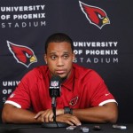 Arizona Cardinals second-round draft pick Kevin Minter, a linebacker from LSU, is introduced Thursday, May 9, 2013, at the NFL football team's training facility in Tempe, Ariz. (AP Photo/Matt York)