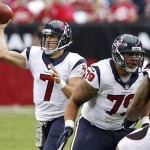 Houston Texans quarterback Case Keenum (7) passes against the Arizona Cardinals during the first half of an NFL football game Sunday, Nov. 10, 2013, in Glendale, Ariz. (AP Photo/Ross D. Franklin)