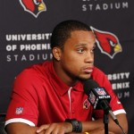 Arizona Cardinals second-round draft pick Kevin Minter pauses during an NFL football news conference, Thursday, May 9, 2013, at the teams' training facility in Tempe, Ariz. (AP Photo/Matt York)