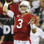 Arizona Cardinals quarterback Carson Palmer (3) warms up prior to an NFL football game against the San Diego Chargers, Monday, Sept. 8, 2014, in Glendale, Ariz. (AP Photo/Rick Scuteri)