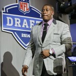 USC center, Marcus Martin, is introduced before the start of the first round of the 2014 NFL Draft, Thursday, May 8, 2014, in New York. (AP Photo/Frank Franklin II)