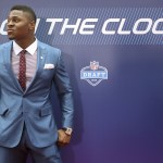 Buffalo linebacker Khalil Mack poses for photos on the red carpet upon arriving for the first round of the 2014 NFL Draft, Thursday, May 8, 2014, in New York. (AP Photo/Craig Ruttle)