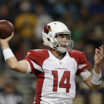 Arizona Cardinals quarterback Ryan Lindley (14) throws during the second half of an NFL football game against the St. Louis Rams Thursday, Dec. 11, 2014 in St. Louis. (AP Photo/Jeff Roberson)