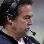 St. Louis Rams head coach Jeff Fisher watches during the second half of an NFL football game against the Arizona Cardinals Thursday, Dec. 11, 2014 in St. Louis. (AP Photo/Tom Gannam)