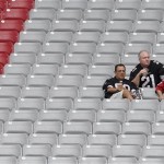 Arizona Cardinals fans take in the action at NFL football training camp practice on Monday, Aug. 5, 2013, in Glendale, Ariz. (AP Photo/Ross D. Franklin)