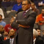 Los Angeles Clippers Associate Head Coach Alvin Gentry in the third quarter during an NBA preseason basketball game against the Phoenix Suns on Tuesday, Oct. 15, 2013, in Phoenix. Los Angeles Clippers head coach Doc Rivers did not come out for the second half of the game. (AP Photo/Rick Scuteri)