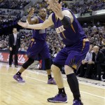 Phoenix Suns guard Goran Dragic reacts after being called for a technical foul in the second half of an NBA basketball game against the Indiana Pacers in Indianapolis, Thursday, Jan. 30, 2014. The Suns defeated the Pacers 102-94. (AP Photo)