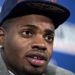 Kentucky's Nerlens Noel, picked by the New Orleans Pelicans in the first round of the NBA basketball draft, speaks during a news conference Thursday, June 27, 2013, in New York. (AP Photo/Craig Ruttle)