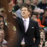 Phoenix Suns coach Jeff Hornacek gestures to his players the second half during an NBA basketball game against the Phoenix Suns on Friday, Nov. 29, 2013, in Salt Lake City. The Suns won 112-101. (AP Photo/Rick Bowmer)