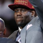 UNLV's Anthony Bennett waves after being selected first overall by the Cleveland Cavaliers in the NBA basketball draft, Thursday, June 27, 2013, in New York. (AP Photo/Jason DeCrow)