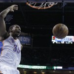 Oklahoma City Thunder forward Kevin Durant (35) shouts as he dunks against the Phoenix Suns in the second quarter of an NBA basketball game in Oklahoma City, Sunday, Dec. 14, 2014. (AP Photo/Sue Ogrocki)