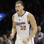 Los Angeles Clippers' Blake Griffin reacts after making a basket in overtime of an NBA basketball game against the Phoenix Suns, Monday, Dec. 8, 2014, in Los Angeles. The Clippers won 121-120 in overtime. (AP Photo/Jae C. Hong)
