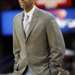 New Orleans Pelicans head coach Monty Williams stands on the sidelines against the Phoenix Suns late in the second half of an NBA basketball game in New Orleans, Wednesday, April 9, 2014. The Suns defeated the Pelicians 94-88. (AP Photo/Bill Haber)