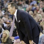  Phoenix Suns coach Jeff Hornacek shouts to his team in the second quarter during an NBA basketball game against the Utah Jazz on Friday, Nov. 29, 2013, in Salt Lake City. (AP Photo/Rick Bowmer)