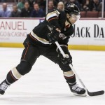 Anaheim Ducks center Andrew Cogliano attempts a penalty shot during the second period of an NHL hockey game against the Phoenix Coyotes, Wednesday, March 6, 2013, in Anaheim, Calif. (AP Photo/Bret Hartman)