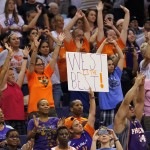 Fans cheer during the first half the WNBA All-Star basketball game, Saturday, July 19, 2014, in Phoenix. (AP Photo/Matt York)