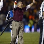 Arizona State head coach Todd Graham yells to his team during the second half an NCAA college football game against UCLA, Saturday, Nov. 23, 2013, in Pasadena, Calif. (AP Photo/Mark J. Terrill)