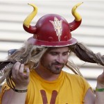 An Arizona State student gets ready before an NCAA college football game against Sacramento State on Thursday, Sept. 5, 2013, in Tempe, Ariz. (AP Photo/Ross D. Franklin)