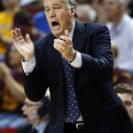 California head coach Mike Montgomery yells to his team during the first half of an NCAA college basketball game against Arizona State, Thursday, Feb. 7, 2013, in Tempe, Ariz. (AP Photo/Matt York)