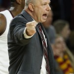 Arizona State head coach Herb Sendek shouts instructions to his players during the first half of a college basketball game against UNLV Wednesday, Dec. 3, 2014, in Tempe, Ariz. (AP Photo/Ross D. Franklin)