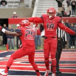  Arizona's Ka'Deem Casey (25) is congratulated by Terrence Miller (18) after scoring a touchdown in the first half of an NCAA college football game against Oregon, Saturday, Nov. 23, 2013 in Tucson, Ariz. (AP Photo/Wily Low)