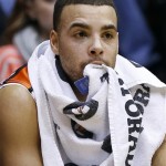 Oregon State guard Roberto Nelson watches from the bench during the first half of an NCAA college basketball game against Arizona in Corvallis, Ore., Saturday, Jan. 12, 2013. (AP Photo/Don Ryan)