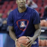 Arizona forward Rondae Hollis-Jefferson prepares to shoot during practice for an NCAA college basketball second round game in Portland, Ore., Wednesday, March 18, 2015. Arizona plays Texas Southern on Thursday. (AP Photo/Don Ryan)