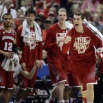 The Wisconsin reacts during the second half in a regional final NCAA college basketball tournament game against Arizona, Saturday, March 29, 2014, in Anaheim, Calif. (AP Photo/Jae C. Hong)