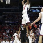 Arizona forward Rondae Hollis-Jefferson dunks during the first half of a college basketball regional semifinal against Xavier in the NCAA Tournament, Thursday, March 26, 2015, in Los Angeles. (AP Photo/Jae C. Hong)